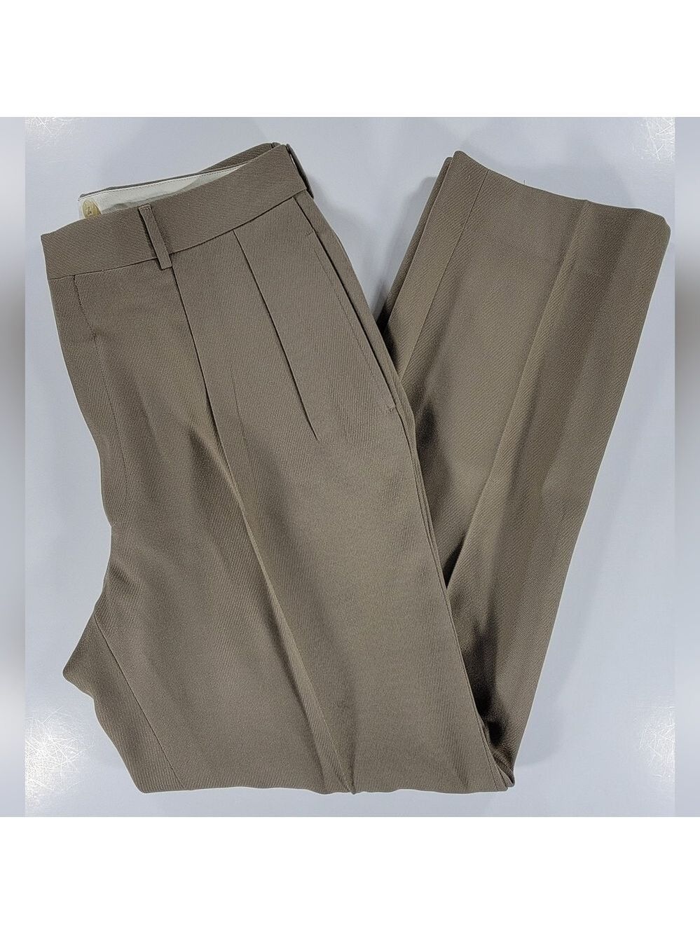 VTG Polo Ralph Lauren Pants Mens 36R 34x30 Beige 100% Wool Pleated Made Italy
